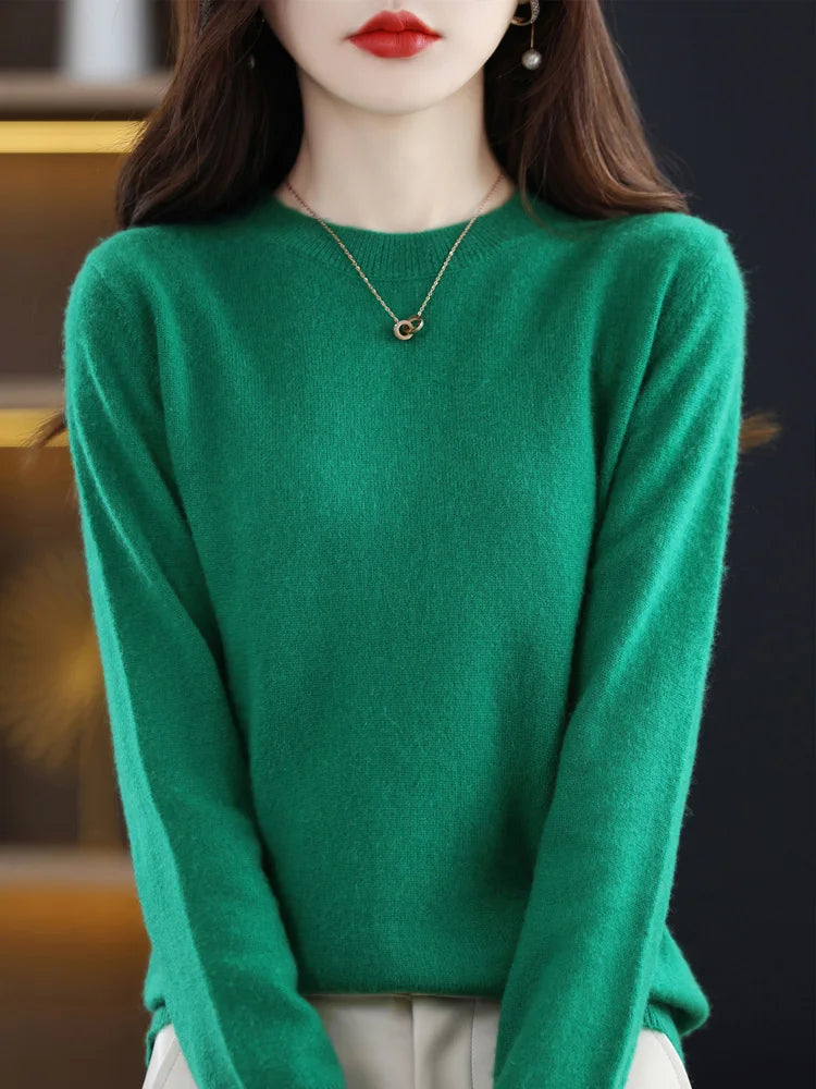 O-Neck Wool Sweater For Women