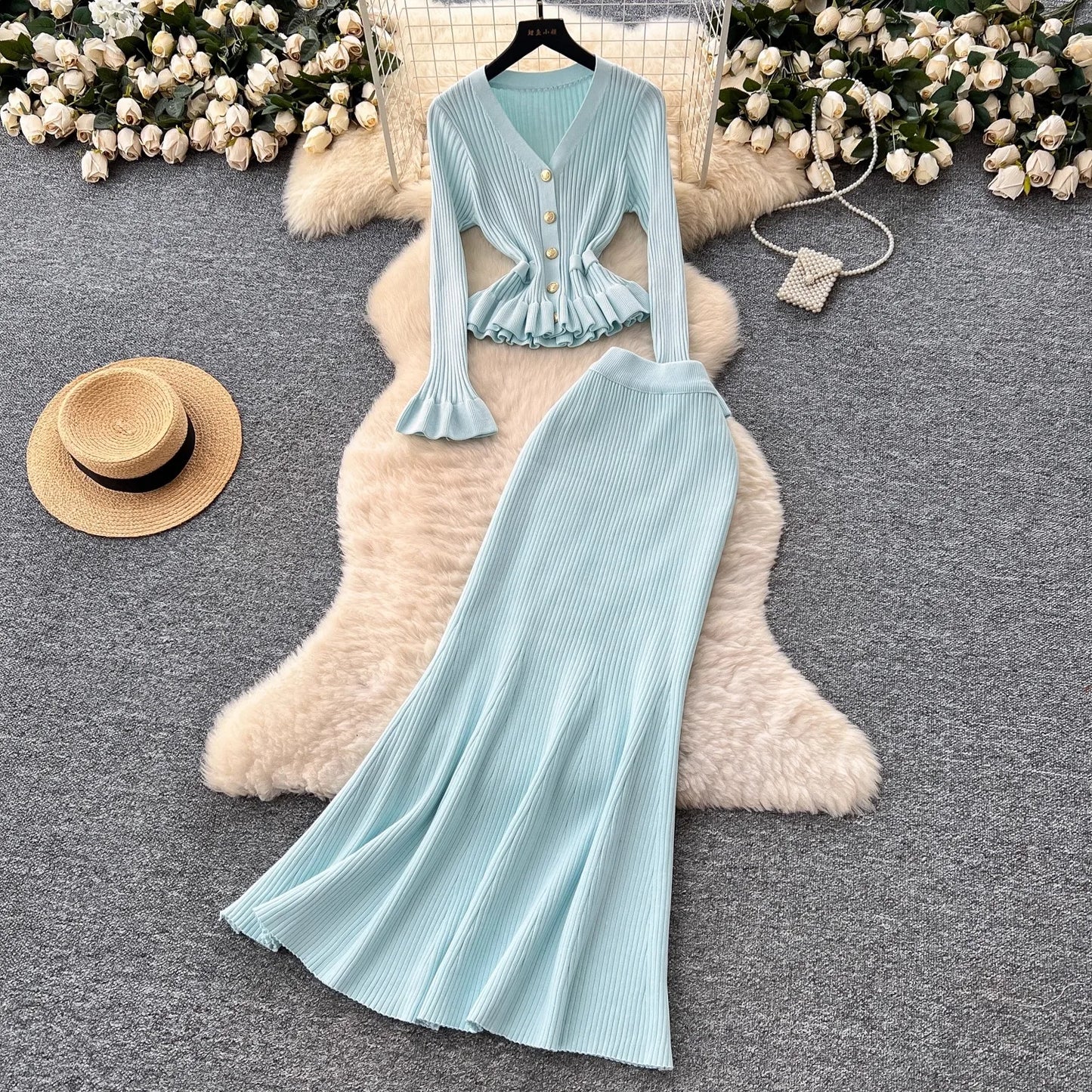 Two-Piece Knitted Suits for Women