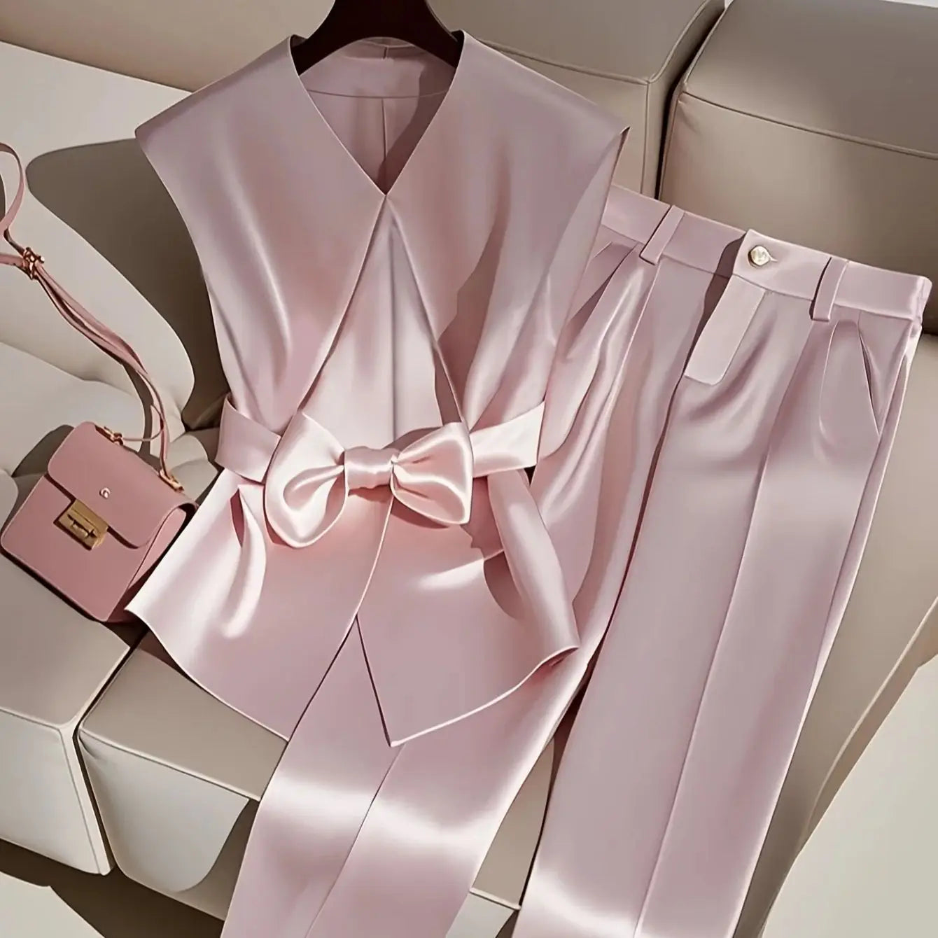 Sleeveless Top & Trousers Two-piece Set