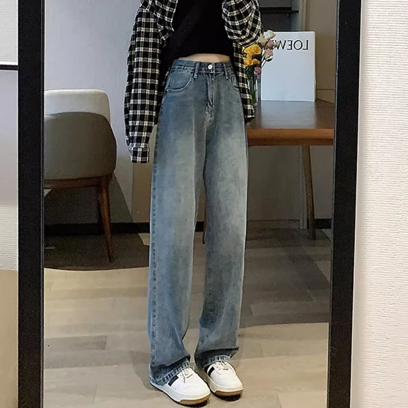 Woman Vintage High Waist Jeans Pant