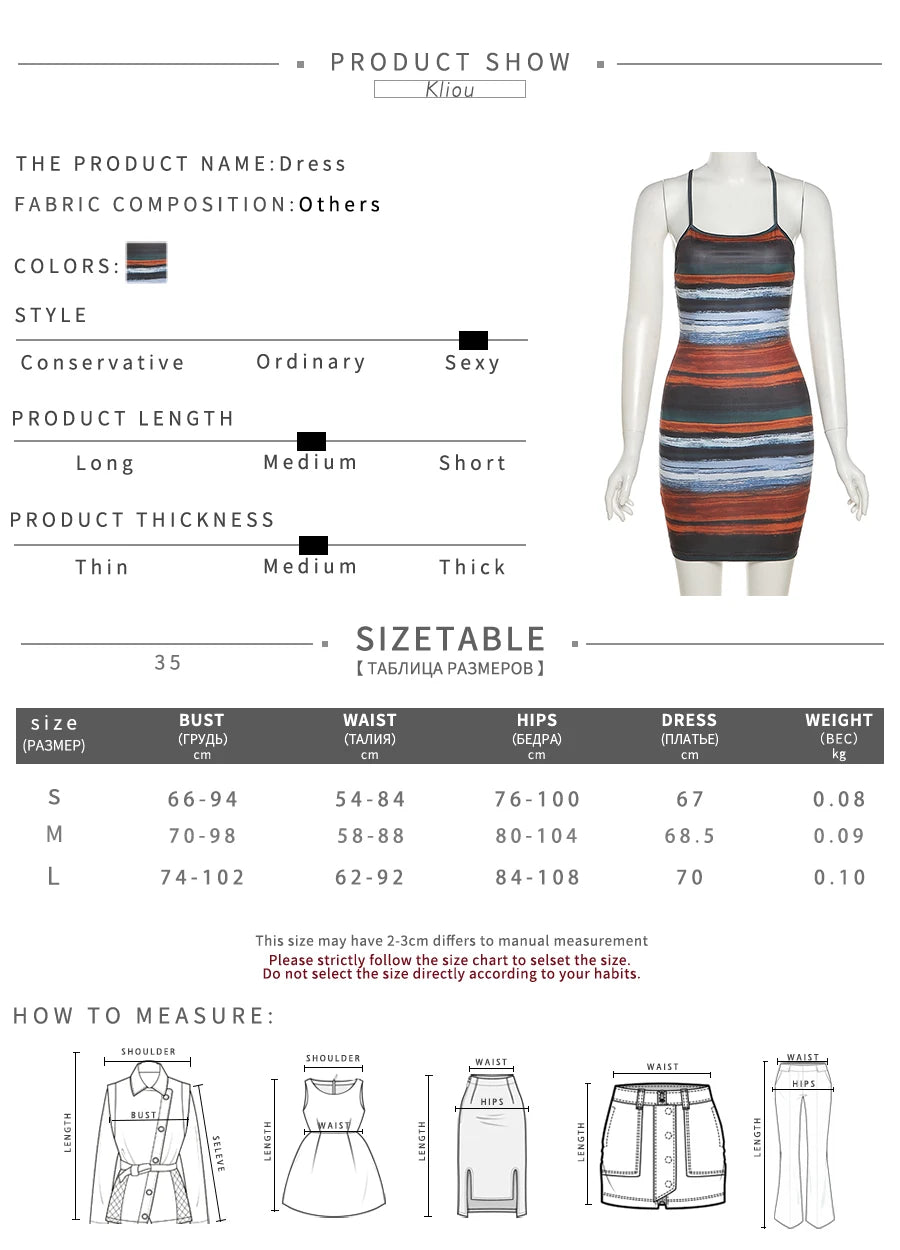 Summer Striped Bodycon Mini Dress