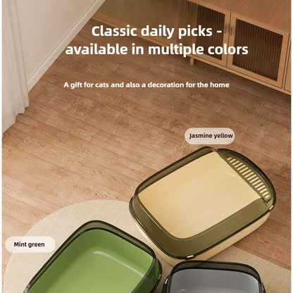 Semi-Covered Cat Litter Box