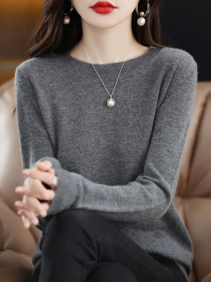 O-Neck Wool Sweater For Women