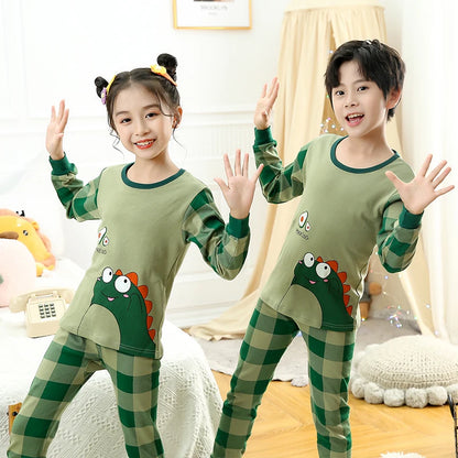 Cartoon Print Long Sleeve T-Shirt Tops + Pants Sets