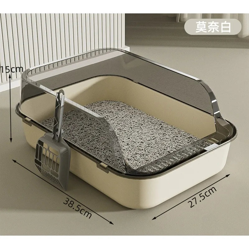 Semi-Covered Cat Litter Box