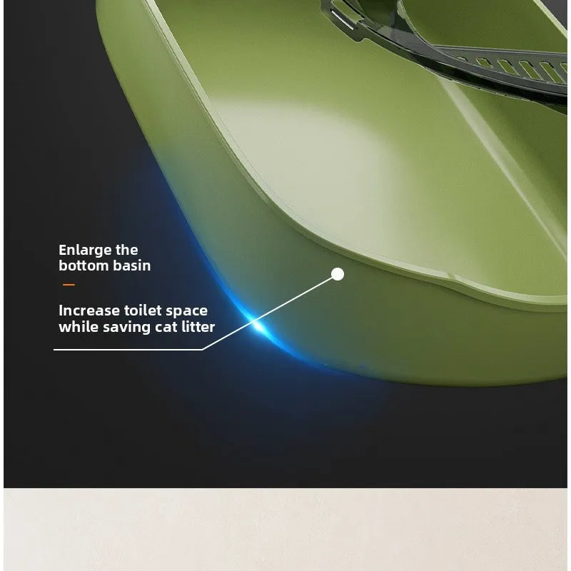 Semi-Covered Cat Litter Box