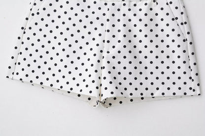 Fashion Polka Dot Shorts Set For Women