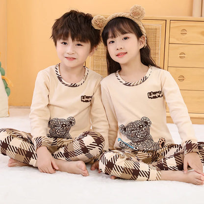 Cartoon Print Long Sleeve T-Shirt Tops + Pants Sets