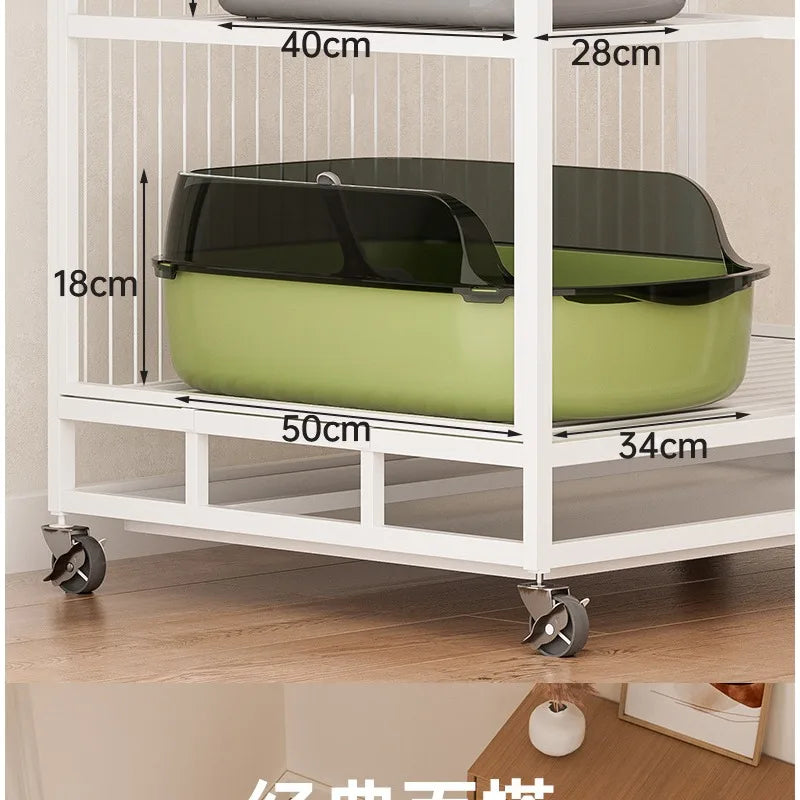 Semi-Covered Cat Litter Box