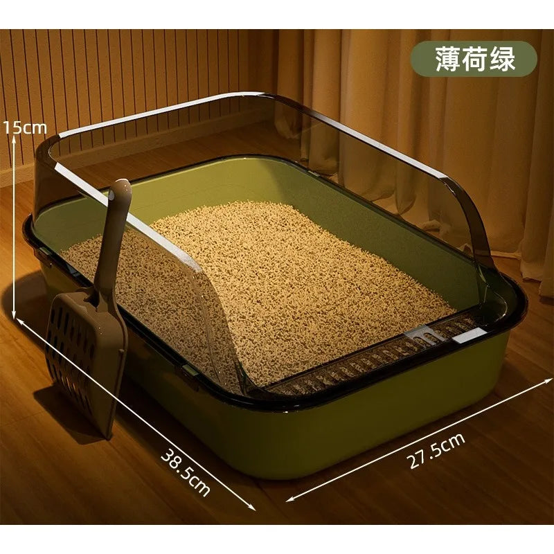 Semi-Covered Cat Litter Box