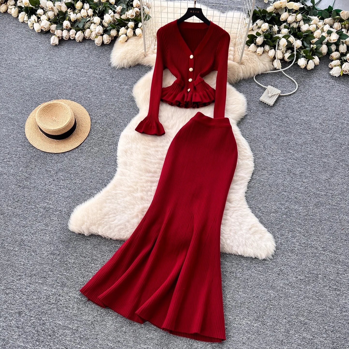 Two-Piece Knitted Suits for Women
