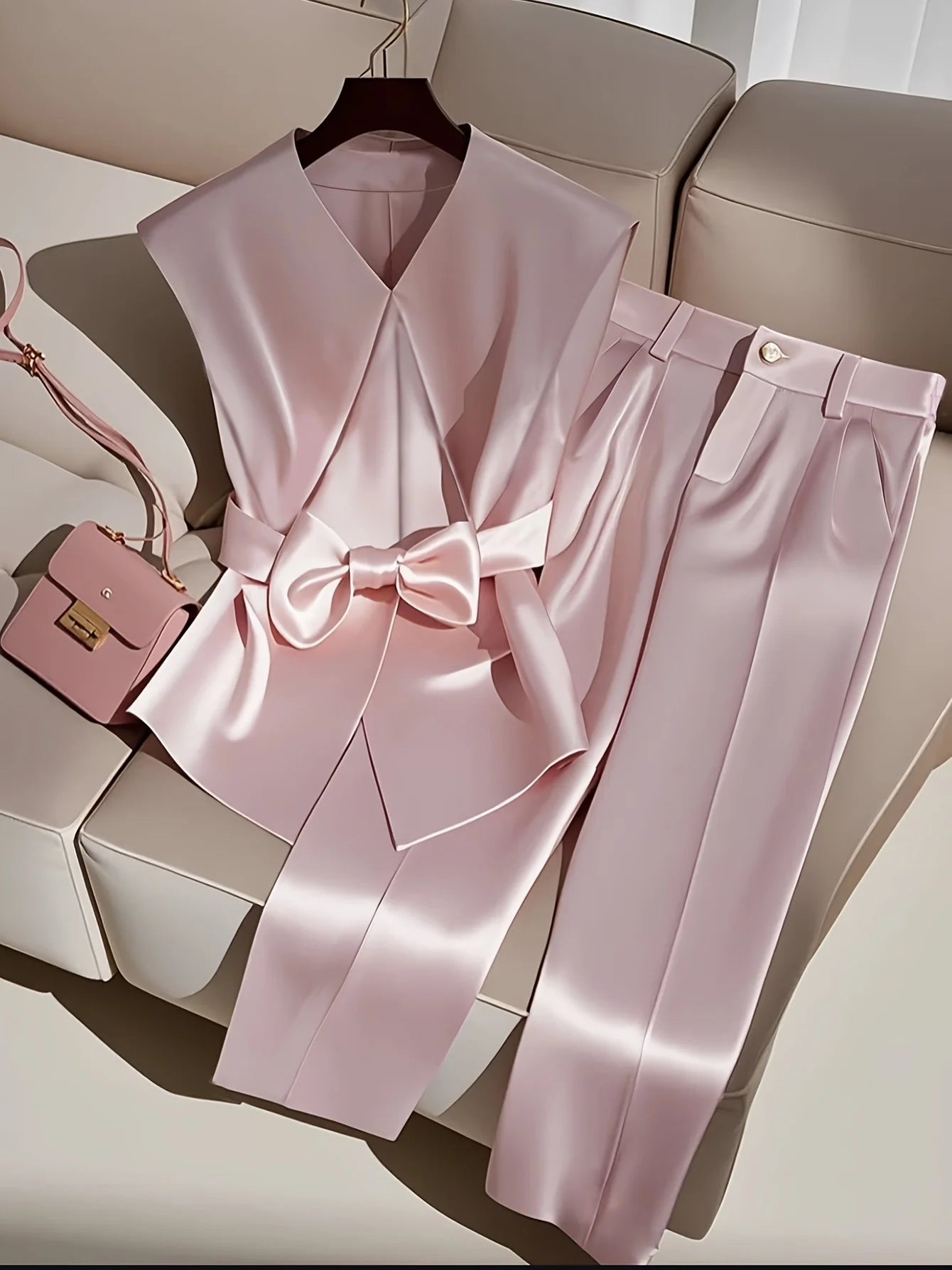 Sleeveless Top & Trousers Two-piece Set