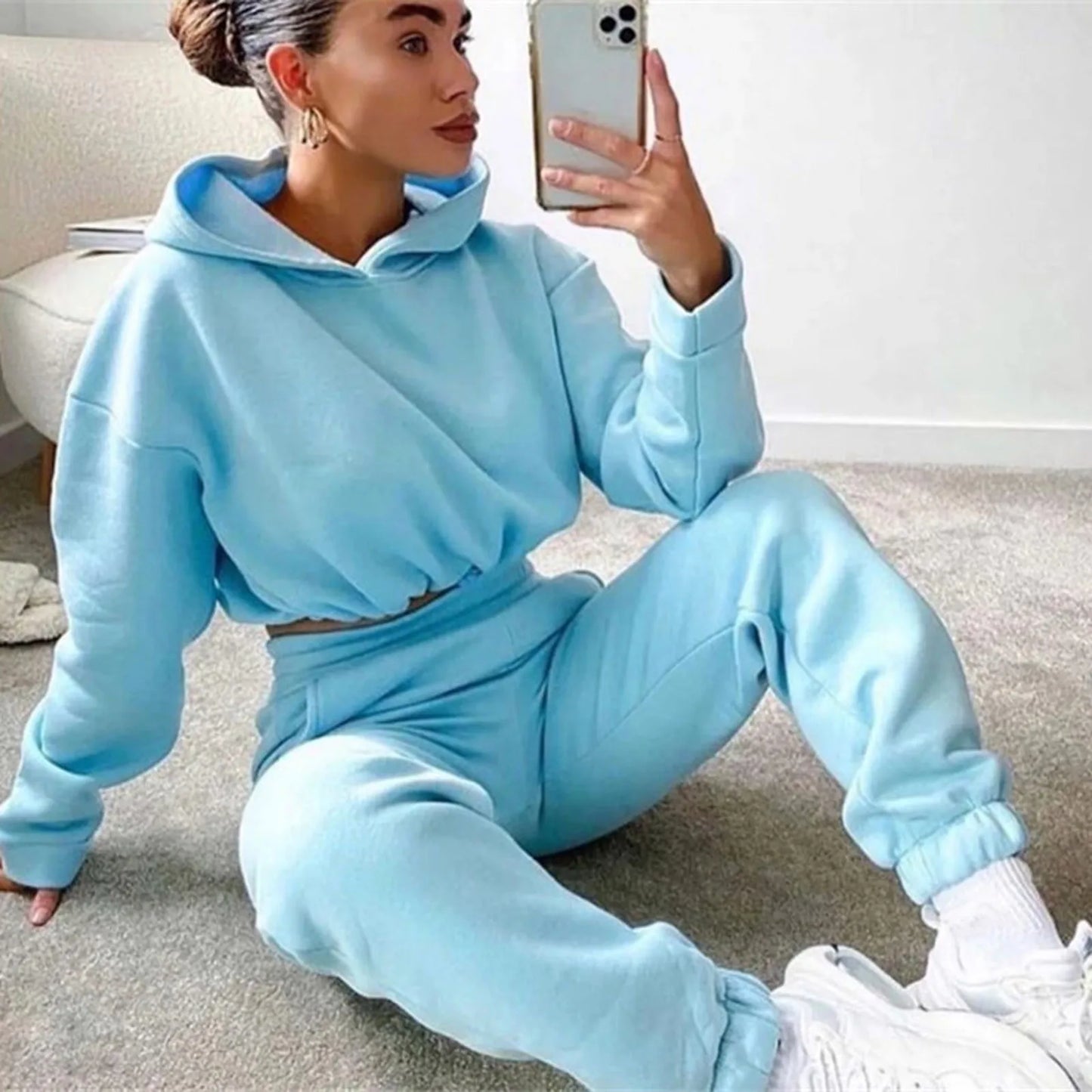 Oversized Hoodie Sweatpant Sportswear Suit