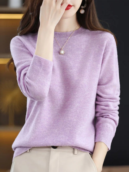 O-Neck Wool Sweater For Women