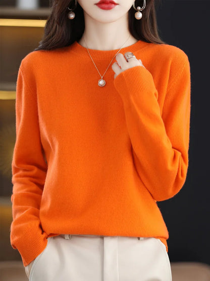 O-Neck Wool Sweater For Women