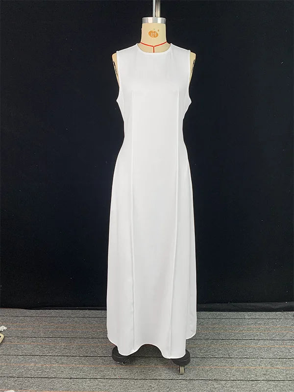 Sleeveless Round-Neck Casual Dress