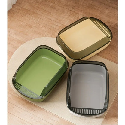 Semi-Covered Cat Litter Box