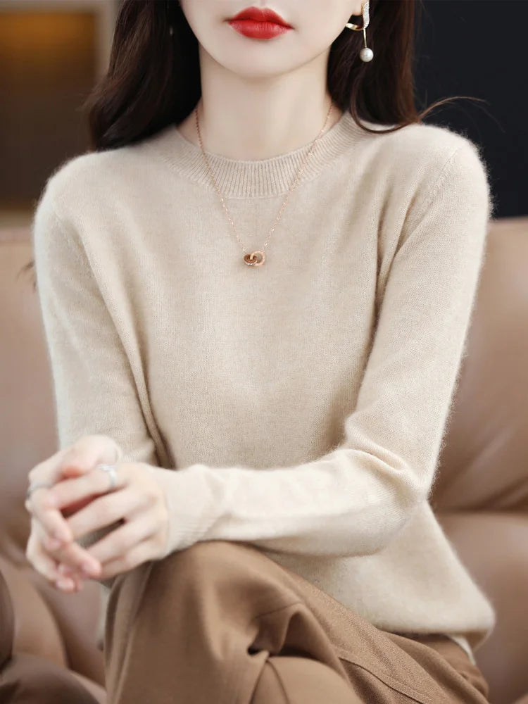 O-Neck Wool Sweater For Women