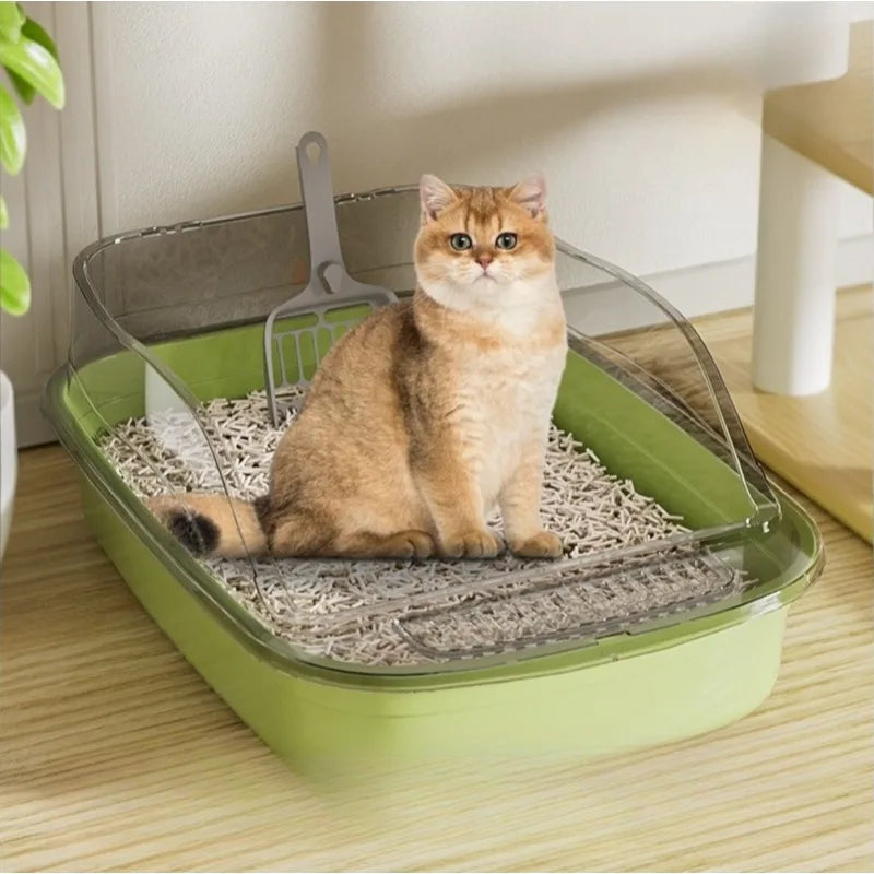 Semi-Covered Cat Litter Box