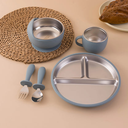 Stainless Steel Dishes Plate Baby Feeding Set