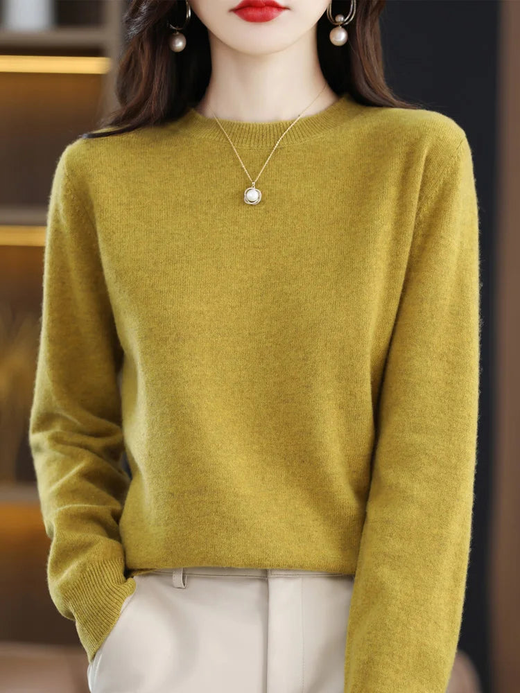 O-Neck Wool Sweater For Women