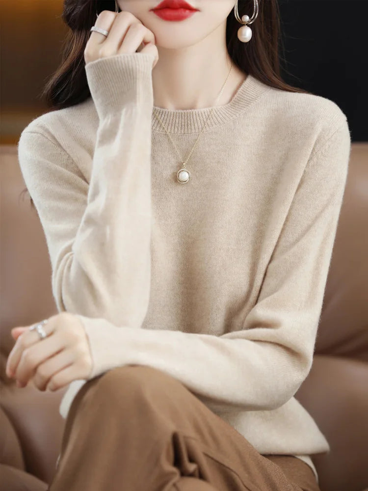 O-Neck Wool Sweater For Women