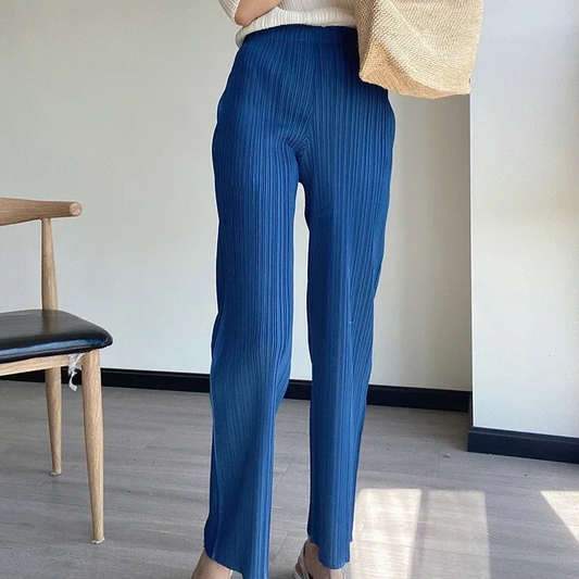 Ladies Loose Straight Pleated Trouser Pant