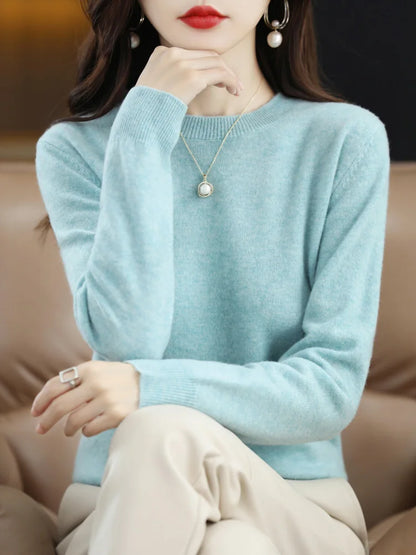O-Neck Wool Sweater For Women
