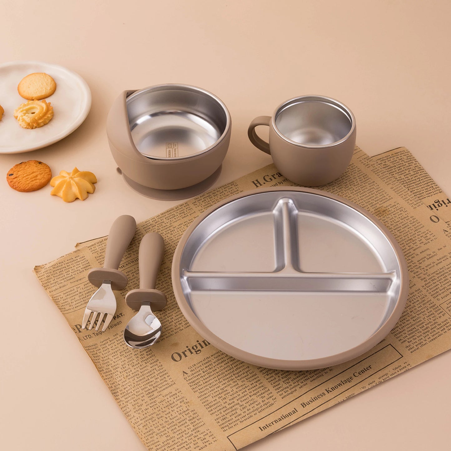 Stainless Steel Dishes Plate Baby Feeding Set