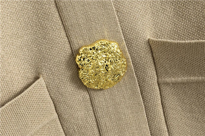 V-neck  Long Sleeve Sweater Cardigan Pants Set