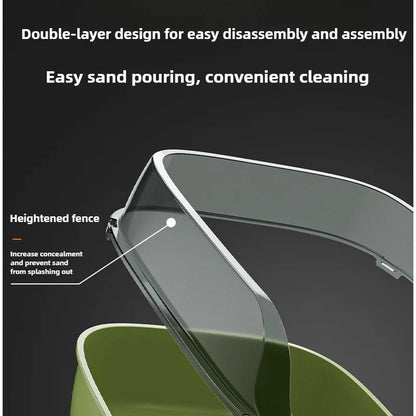 Semi-Covered Cat Litter Box