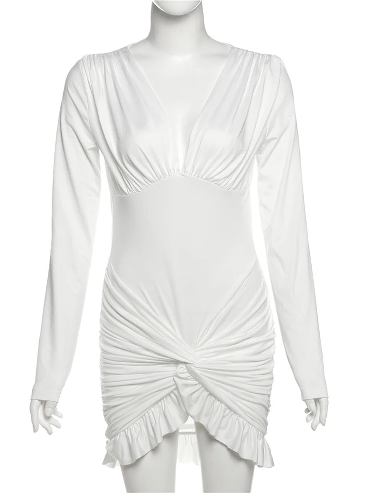 V-Neck Weird Puss Chic Knot Dress