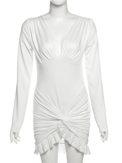 V-Neck Weird Puss Chic Knot Dress