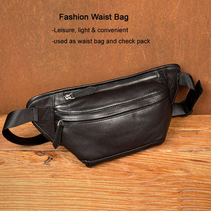 Men's Genuine Leather Waist Chest Pouch Bag