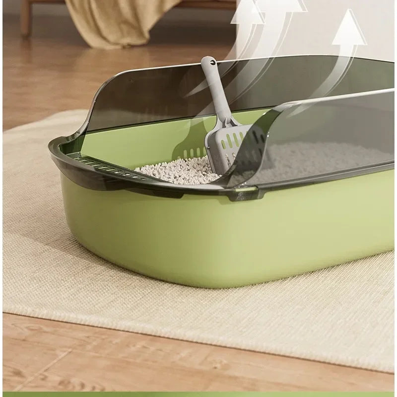 Semi-Covered Cat Litter Box