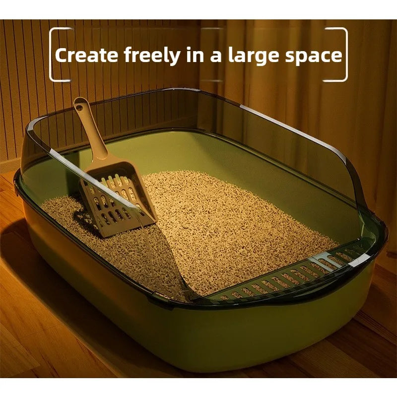 Semi-Covered Cat Litter Box