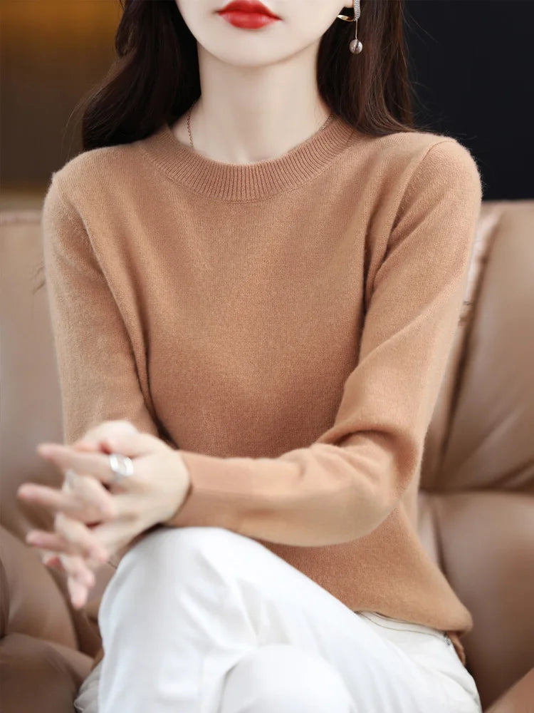 O-Neck Wool Sweater For Women