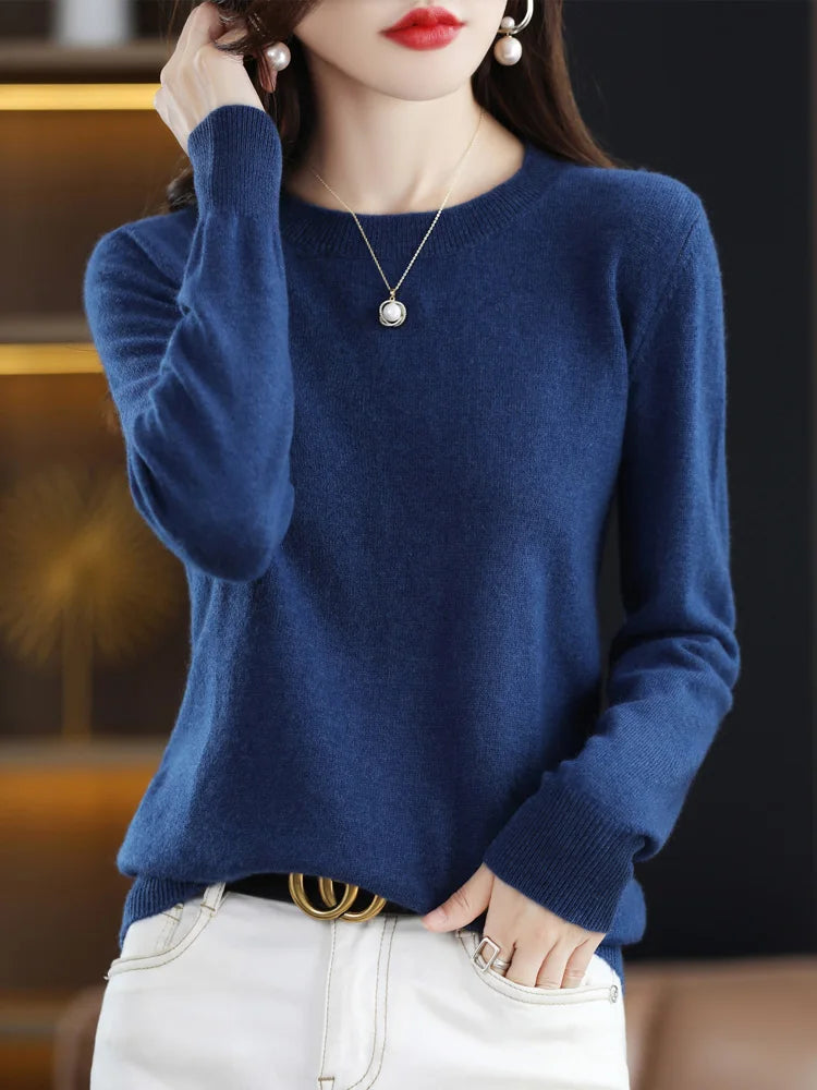 O-Neck Wool Sweater For Women