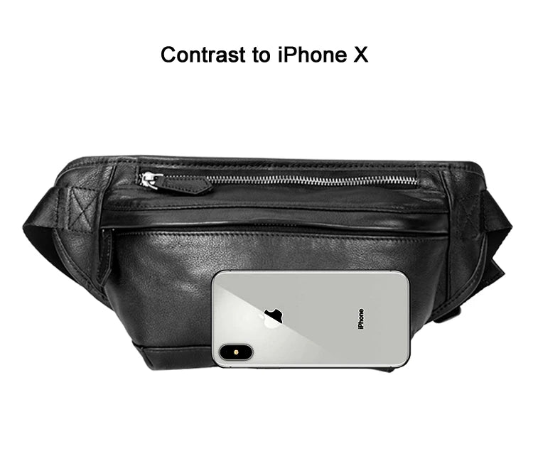 Men's Genuine Leather Waist Chest Pouch Bag