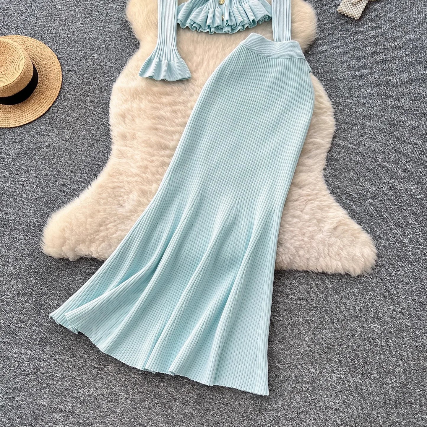 Two-Piece Knitted Suits for Women