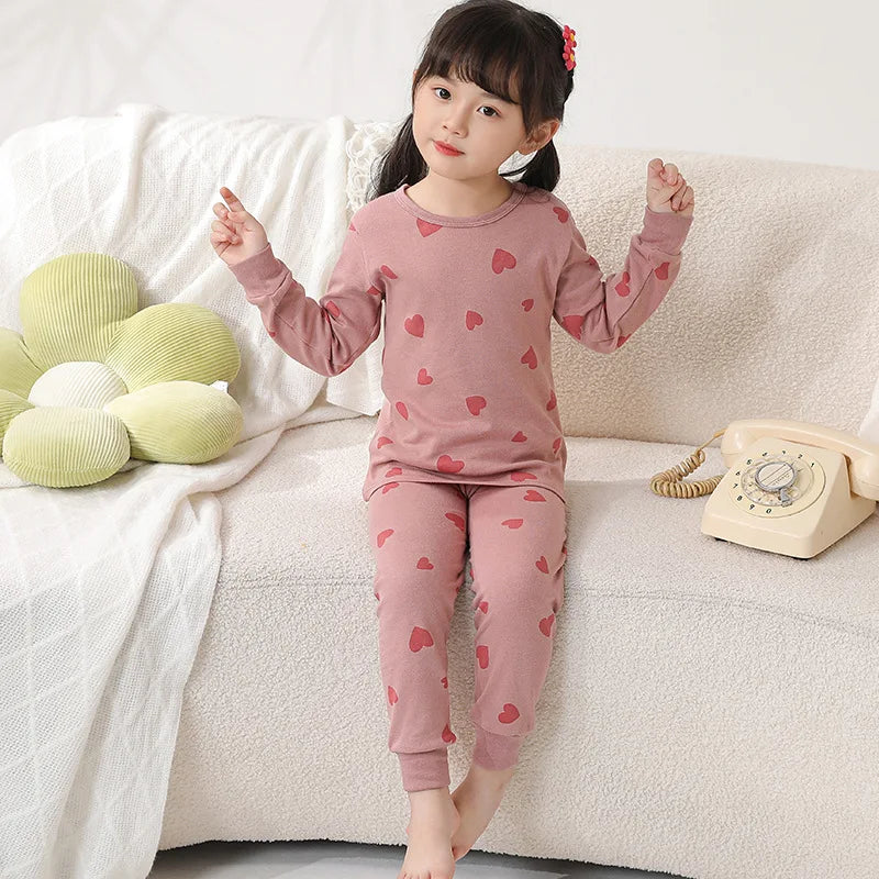 Cartoon Print Long Sleeve T-Shirt Tops + Pants Sets
