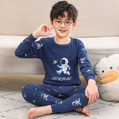 Cartoon Print Long Sleeve T-Shirt Tops + Pants Sets