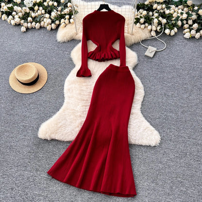 Two-Piece Knitted Suits for Women