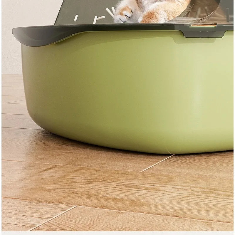 Semi-Covered Cat Litter Box