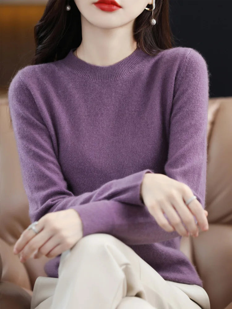 O-Neck Wool Sweater For Women