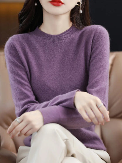 O-Neck Wool Sweater For Women