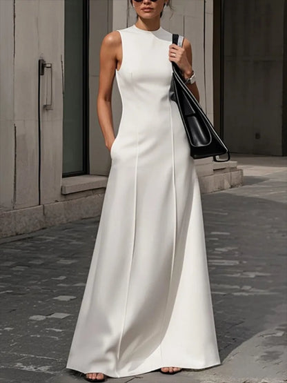 Sleeveless Round-Neck Casual Dress