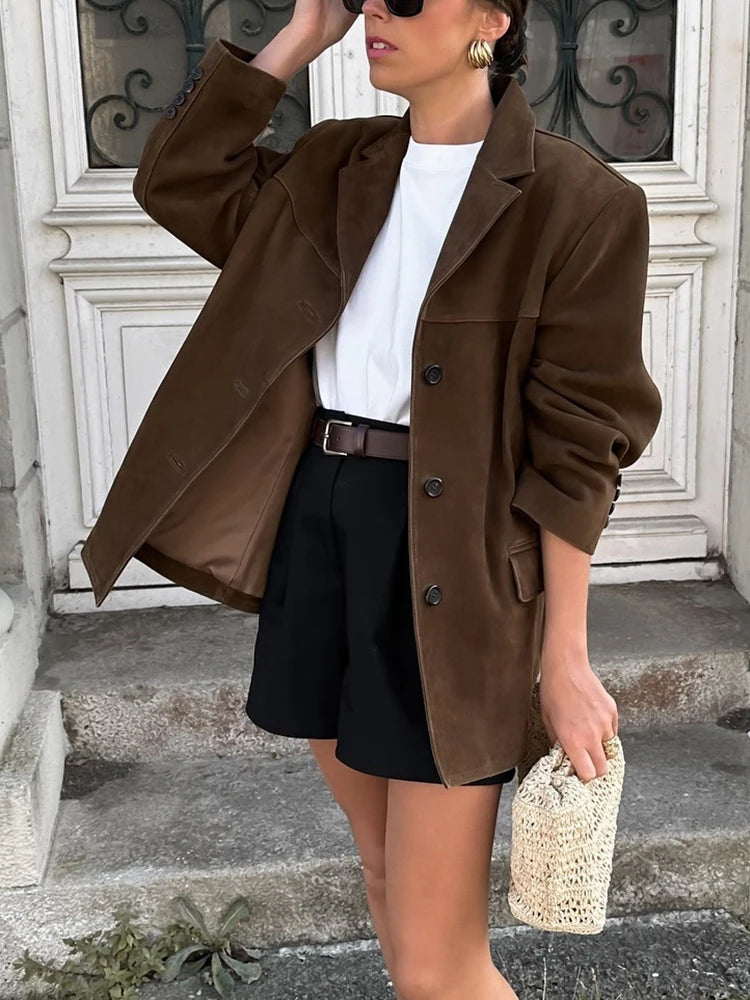 Vintage Women's Loose Suede Jacket