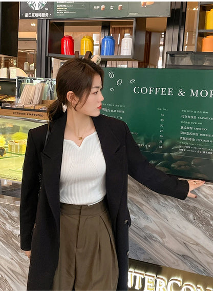 V-neck  Long Sleeve Bodycon Sweater