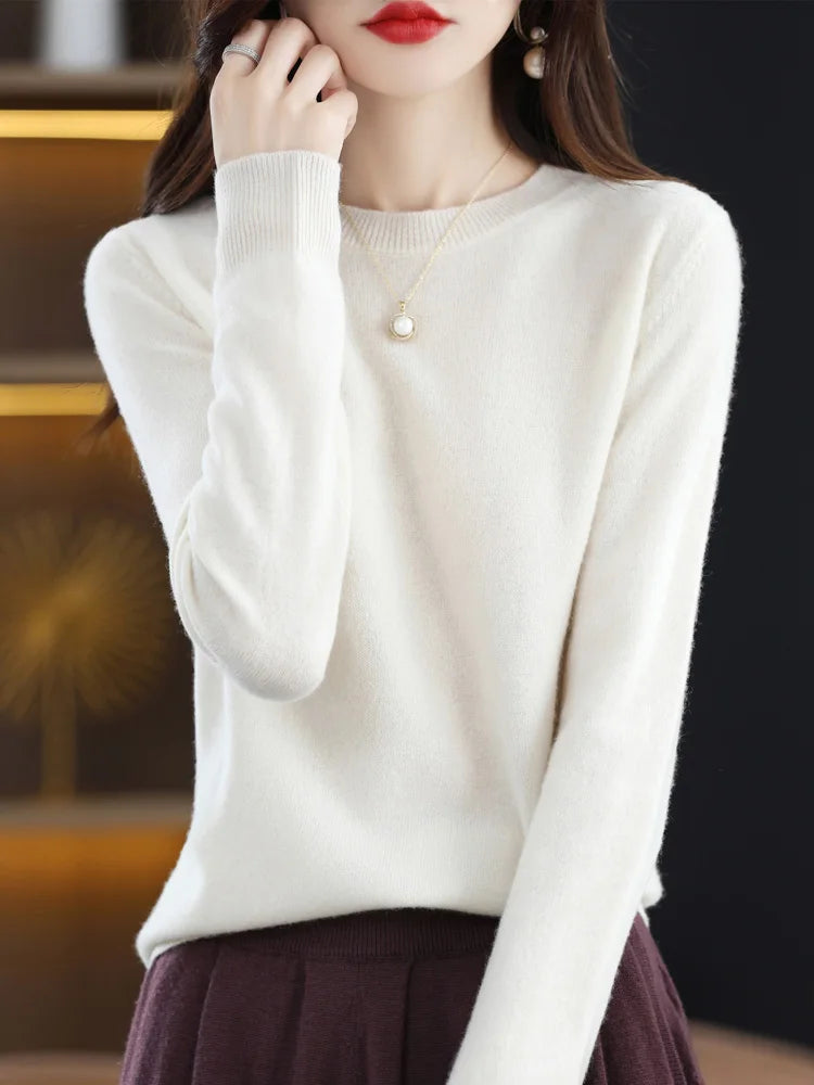 O-Neck Wool Sweater For Women